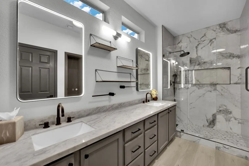 Remodeled primary bathroom at 1851 Cypress Greens Ave