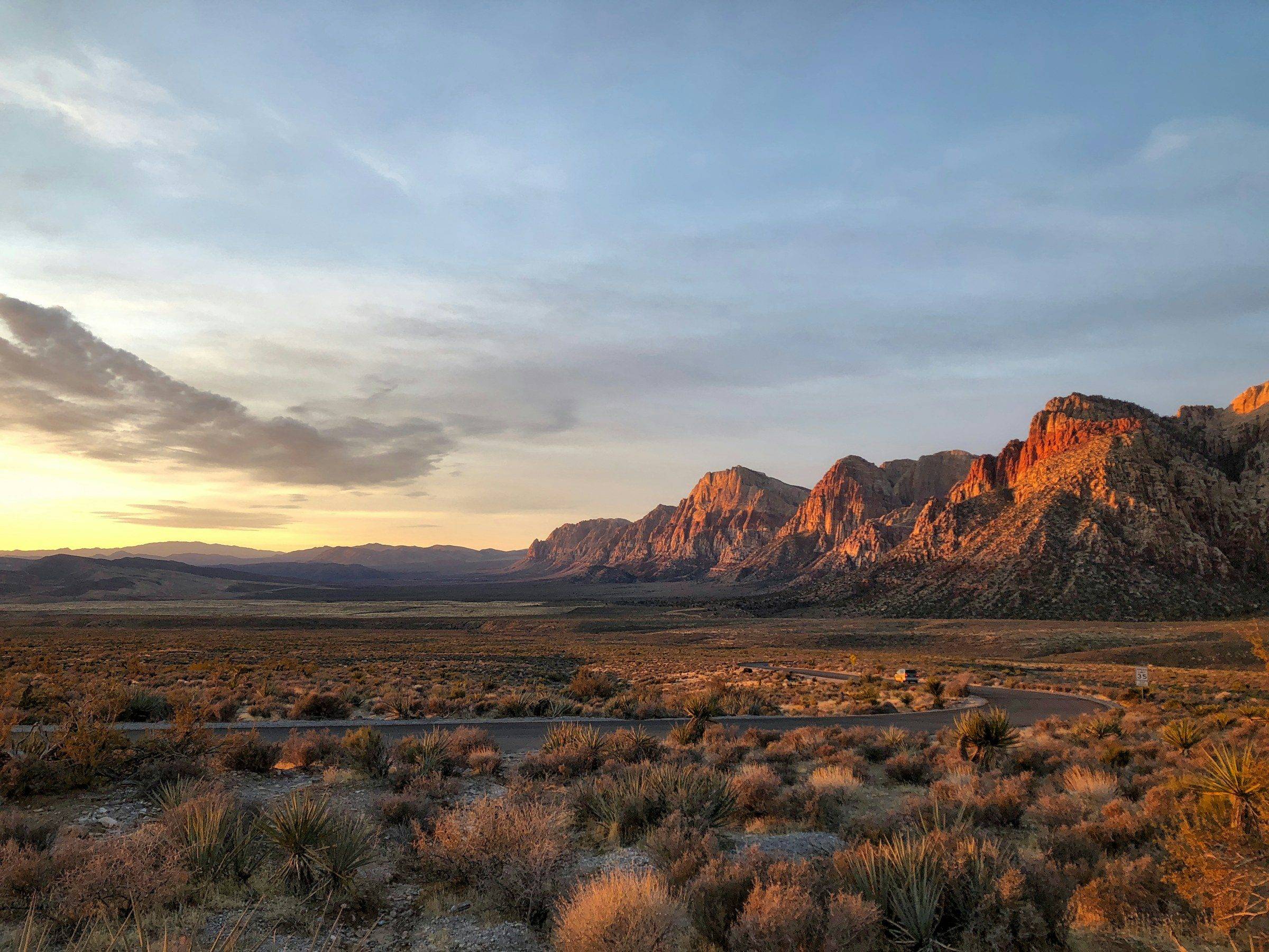 Red Rock Canyon at sunset, west of Las Vegas
