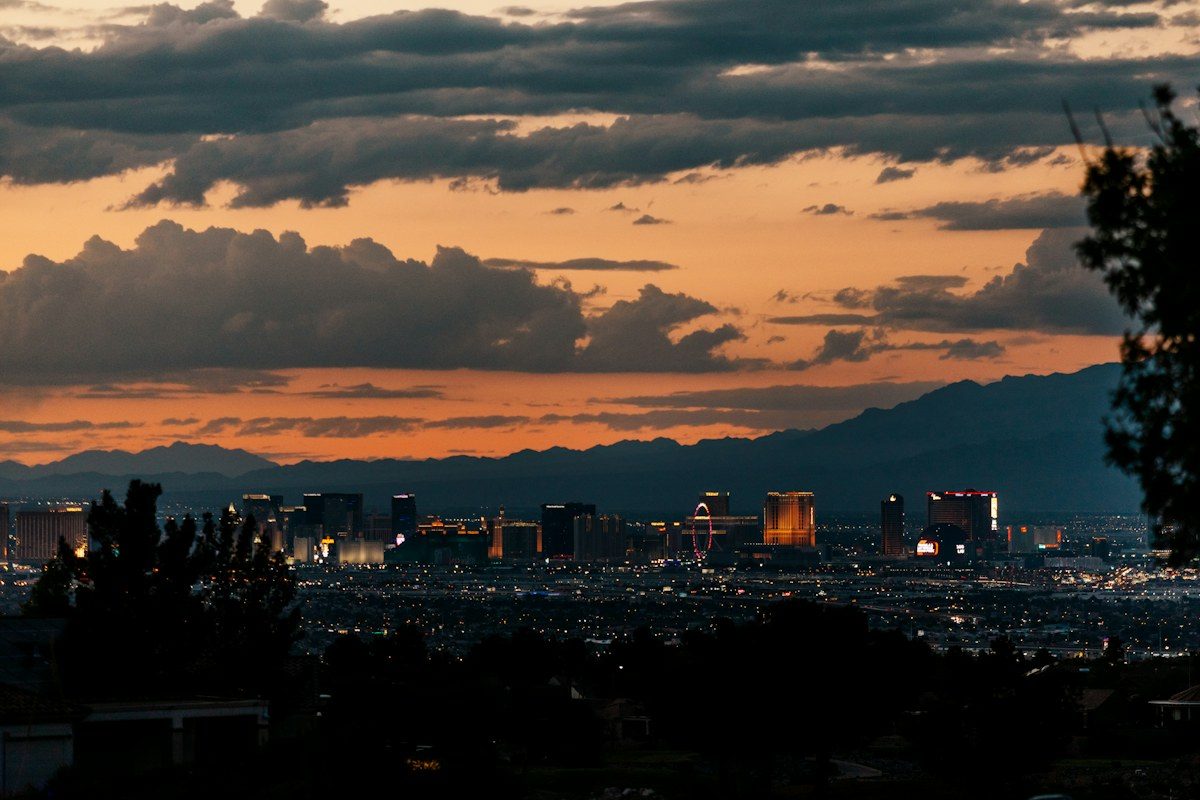 El valle de Las Vegas al atardecer